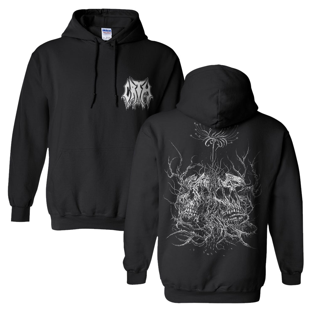 トップス Fourth3ex Skull Cross Embellished Hoodie FOURTH3EX | Gothic Skull Cross Graphic Zip Hoodie